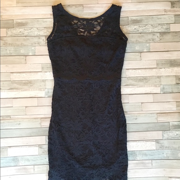 Jump navy lace bodycon dress - Picture 3 of 4